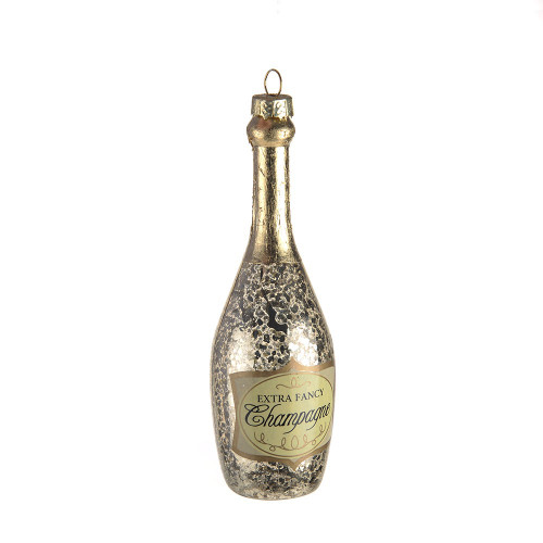 Glass Bottle Champagne Ornament 13.5x4.5Cm