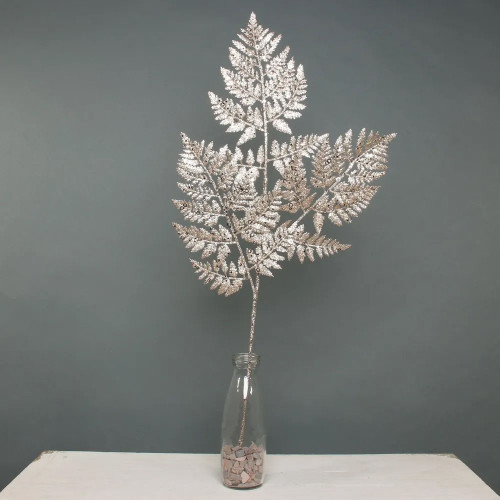 Glitter Fern Leaf stem Champagne from Country Baskets