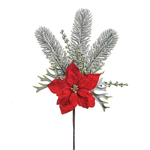 Poinsettia Spray Red 36Cm