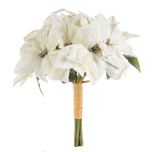 Poinsettia Bundle White 27 cm