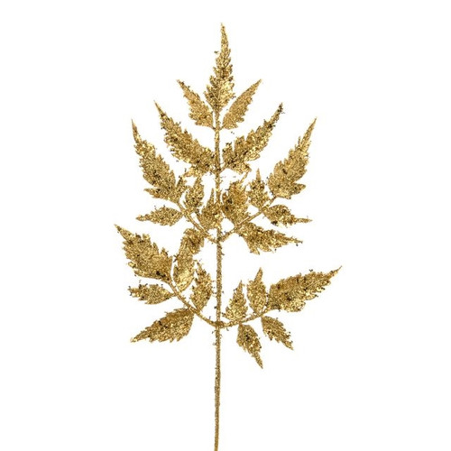 Artificial Lustre Leaf Spray Gold 28 cm