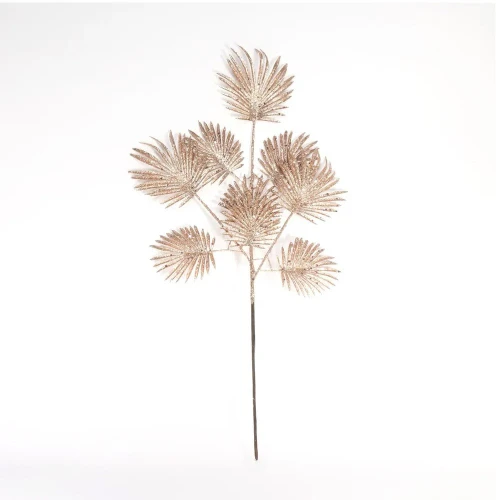 Glitter Leaves Spray - Rose Gold - 25 Inch from Country Baskets