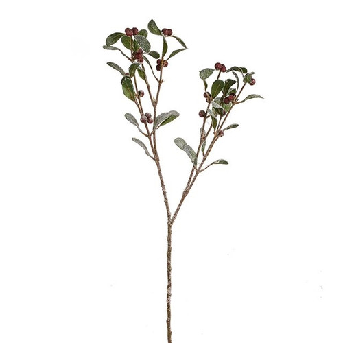 Frosted Berry & Leaf Spray Red 65 cm from Country Baskets