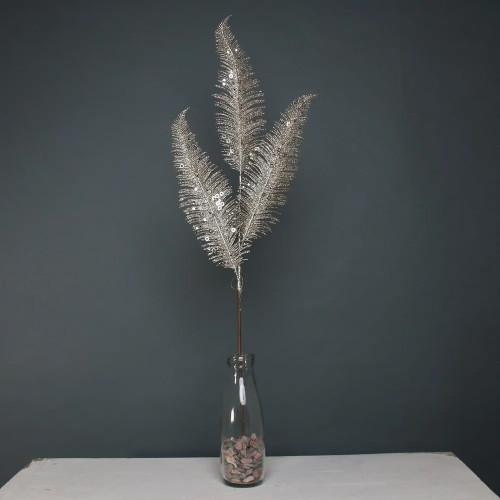 Glitter Fern Leaf Champagne Stem from Country Baskets