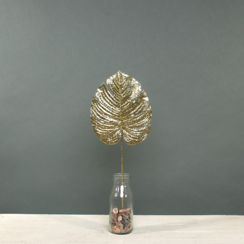 Glitter Monstera leaf sml Gold from Country Baskets