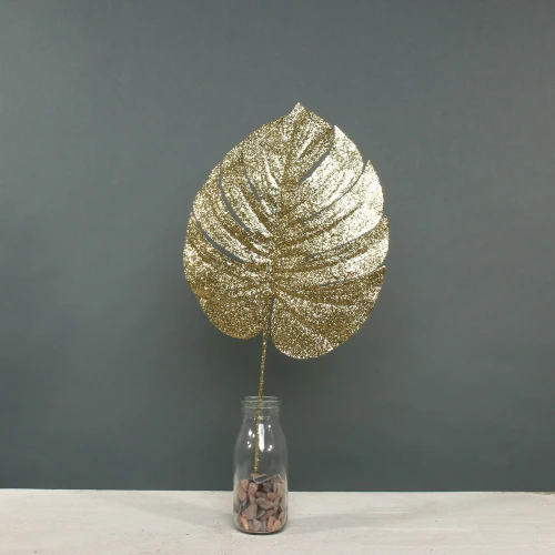 Glitter Monstera leaf Med Gold from Country Baskets