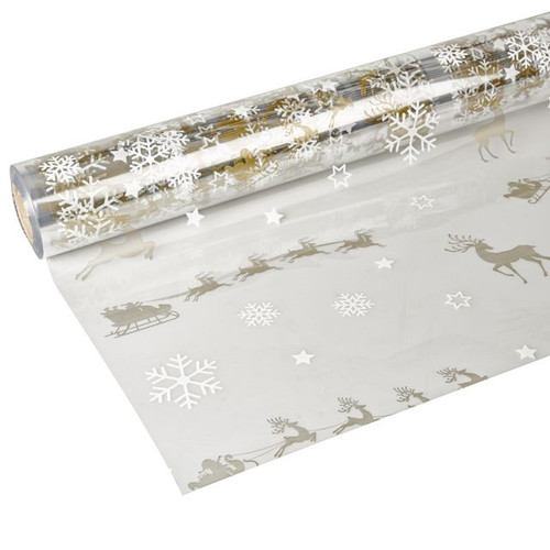 Cellophane Reindeer Sleigh Rose Gld 80Cm X100m