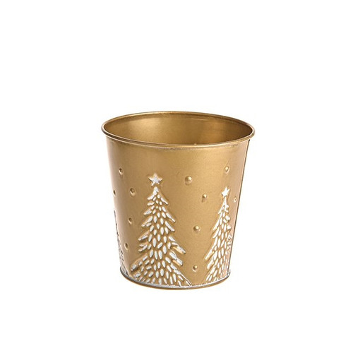 Festive Tree Pot gold 12 cm