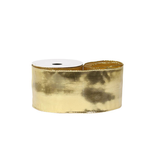 Metallic Ribbon Gold Wire Edge - 63mm x 10yds from Country Baskets