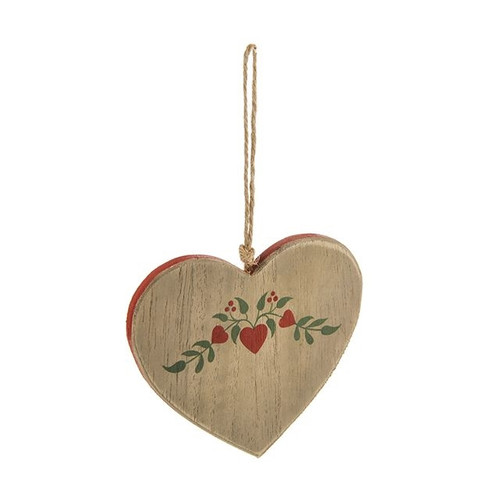 Natural Wood Heart Hanger12cm from Country Baskets