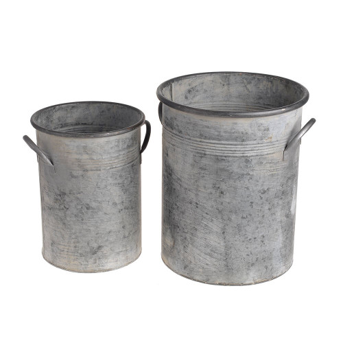 ZINC TUBS WITH HANDLES SET OF 2 25x30cm /2