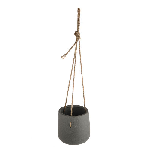 Ceramic Grey Hanging Pot Sand Finish 13cm