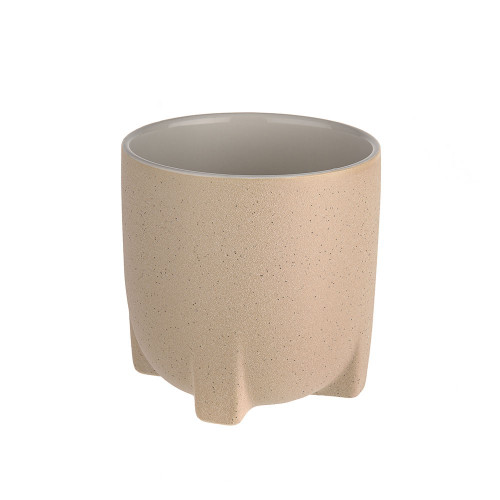 Sand finish Beige Pot With Feet 13cm