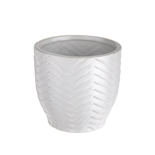 ZigZag Pot White 13.5cm from Country Baskets