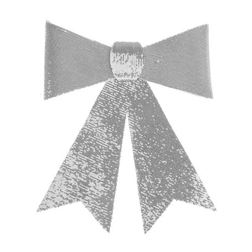 Sequin Bow Silver 35 cm