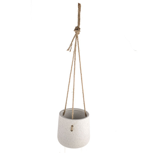 Ceramic White Hanging Pot Sand Finish 13cm
