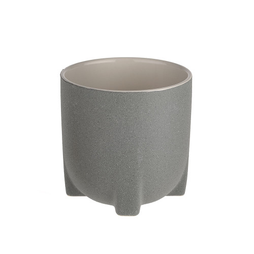Sand finish Blue Pot With Feet 13cm from Country Baskets