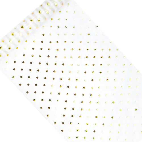 Luxury Organza Roll Gold Dots 36cm x 9M