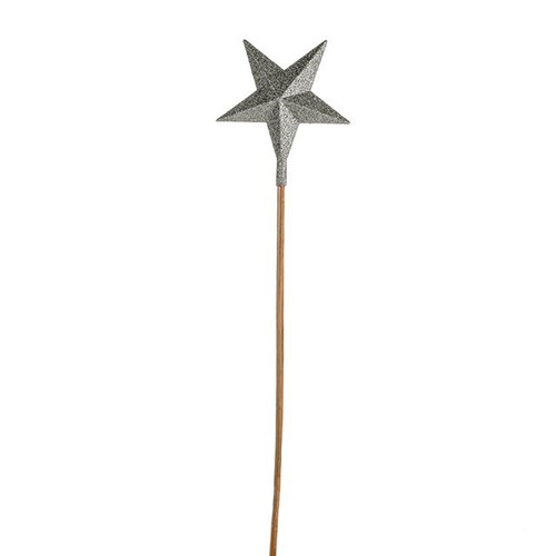 Star Glitter Pick Silver 58Cm from Country Baskets