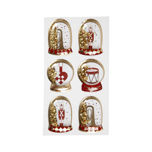 Shaker Sticker Gold Nutcracker 1Pk 6Asort from Country Baskets