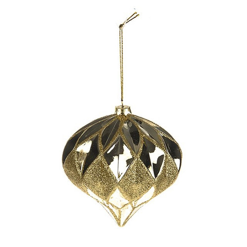 Bauble Teardrop Gold 10 cm from Country Baskets