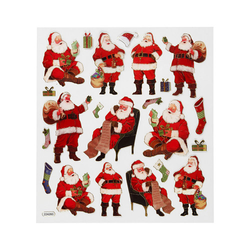Stickers, Traditional Father Christmases, 15x16,5 cm, 1 sheet