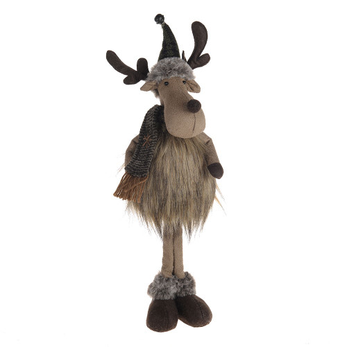 Standing Moose With Brown Scarf 16x14x51Cm from Country Baskets