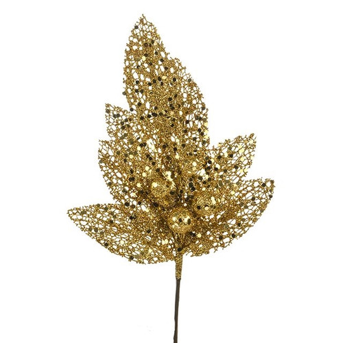 Glitz Pick Leaf Gold 30 cm