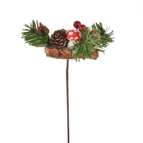 Pick Mushroom And Cone 21Cm Wdl