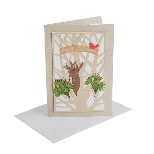 Florist Handmade Card Reindeer With Envelope