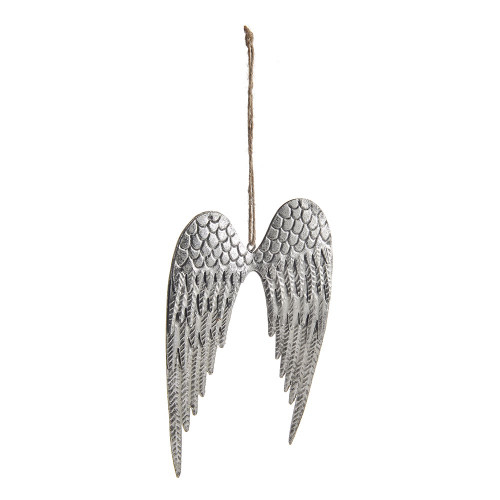 Angel Wings Hanging Dec Silver 19Cm