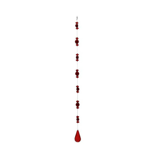 50cm Red Acrylic Teardrop Prism/Pearl Garland (24/96) from Country Baskets