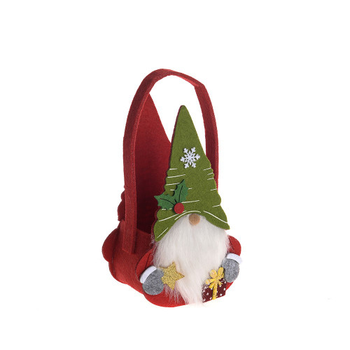 Felt Gonk Basket Red & Green from Country Baskets