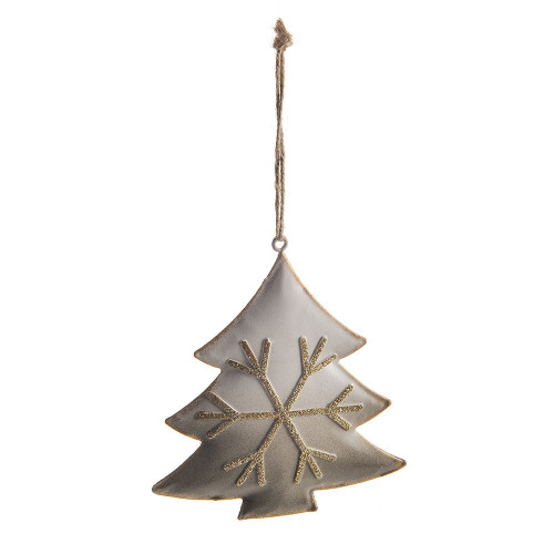 Metal Tree White & Gold Hanging Dec