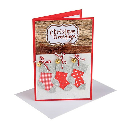 Florist Handmade Card Stockings With Envelope from Country Baskets