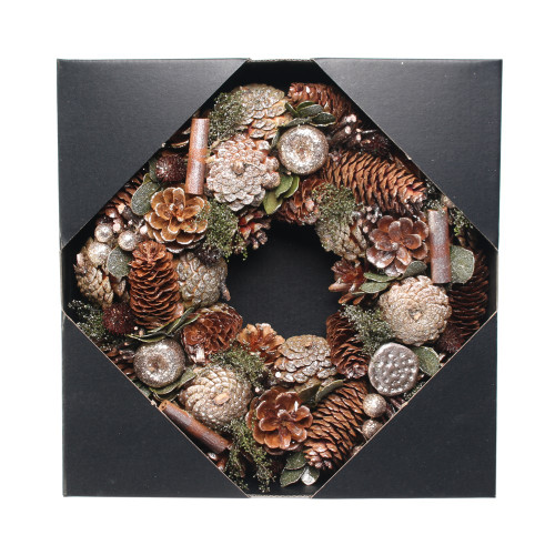 30cm Woodland Gold Glitter Wreath from Country Baskets