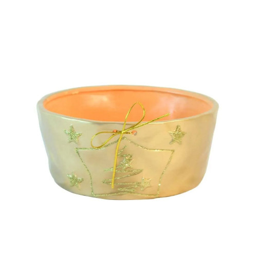 25cm Gold Christmas Tree Bowl (25x25x12cm) (1/8)