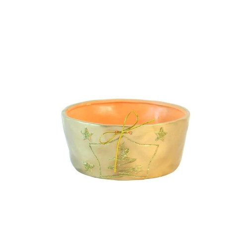 19cm Gold Christmas Tree Bowl (19x19x8cm) (1/12)