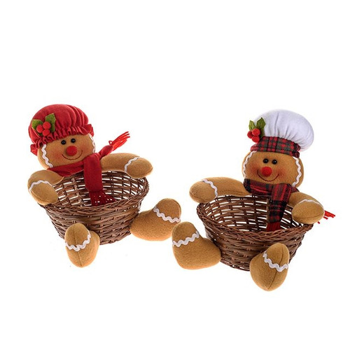 MR & Mrs Gingerbread Basket 2 Asst Cdc
