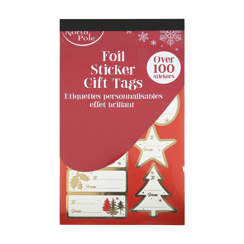 100 Sticker Gift Tags Red & White from Country Baskets