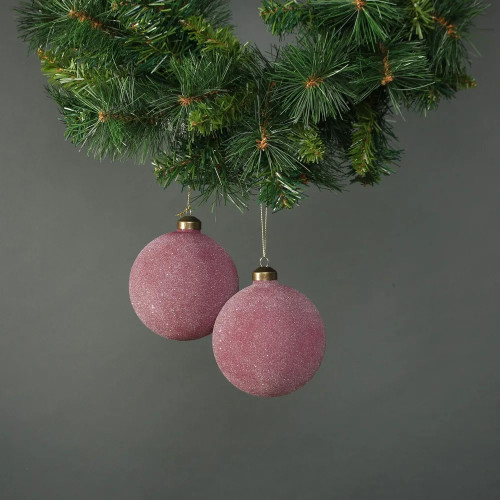 Celeste 10cm Glass Bauble Plum (S/4) from Country Baskets