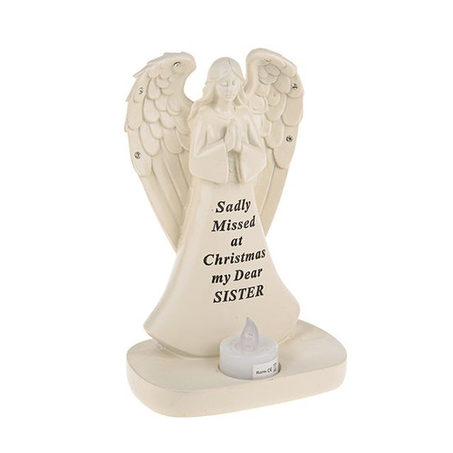 Xmas Angel Sister Flickering With Diamante On Wing from Country Baskets