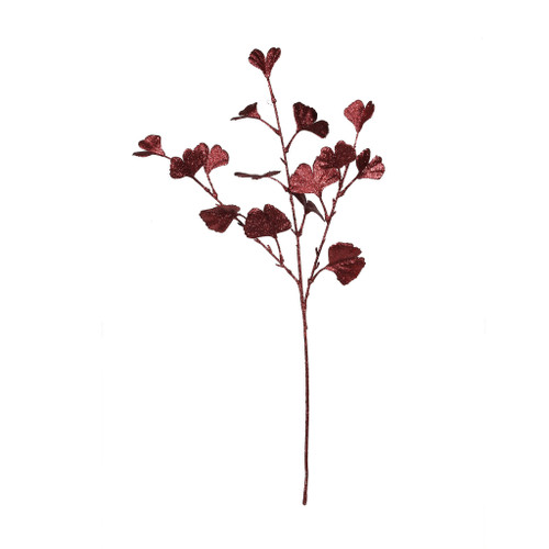 Ginkgo Glitter Stem Burgundy from Country Baskets