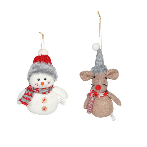 Hanging Dec Mouse and Snowman SINGLE