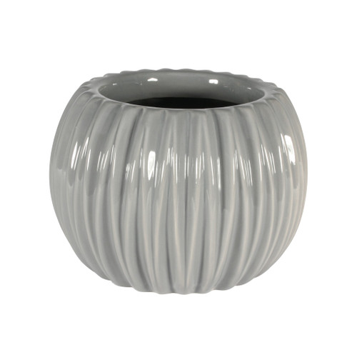 18.3cm Grey Ribbed Orchid Pot