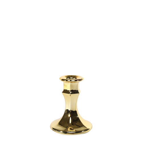 Celestia Candlestick-Electroplate Gold Glass H10cm