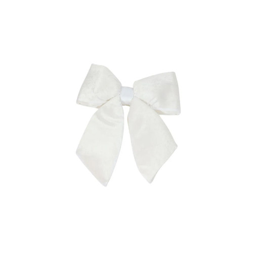 Cream Plush Bow 10"x11" (28cm)
