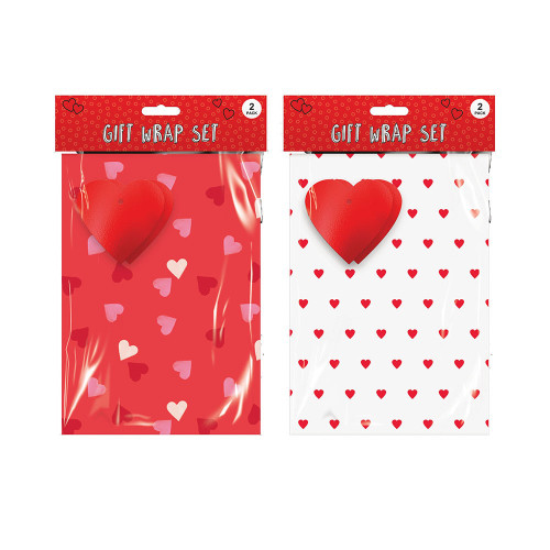 Valentine's Day Gift Wrap Set 2 Assort