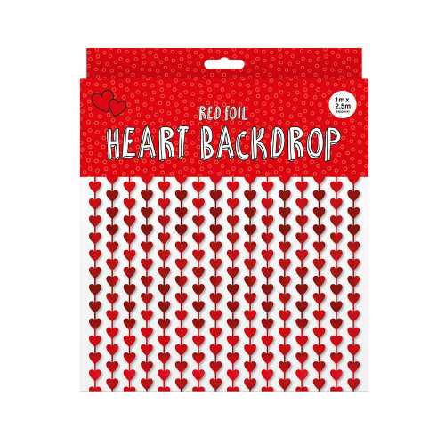 Valentine's Heart Foil Backdrop 1M X 2.5M
