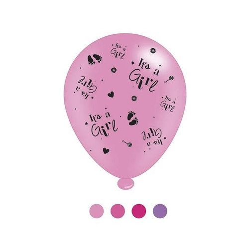 Its a Girl Latex Balloons pk of 8 (1/48) from Country Baskets